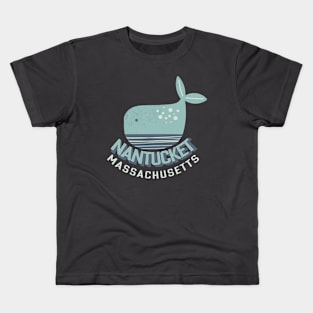 Nantucket Massachusetts Whimsical Whale Kids T-Shirt